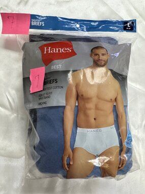 New Hanes 7 Pack Tagless Briefs - Large